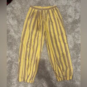 BUCKETLIST Yellow and Brown Striped Shorts